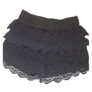 Black layered shorts